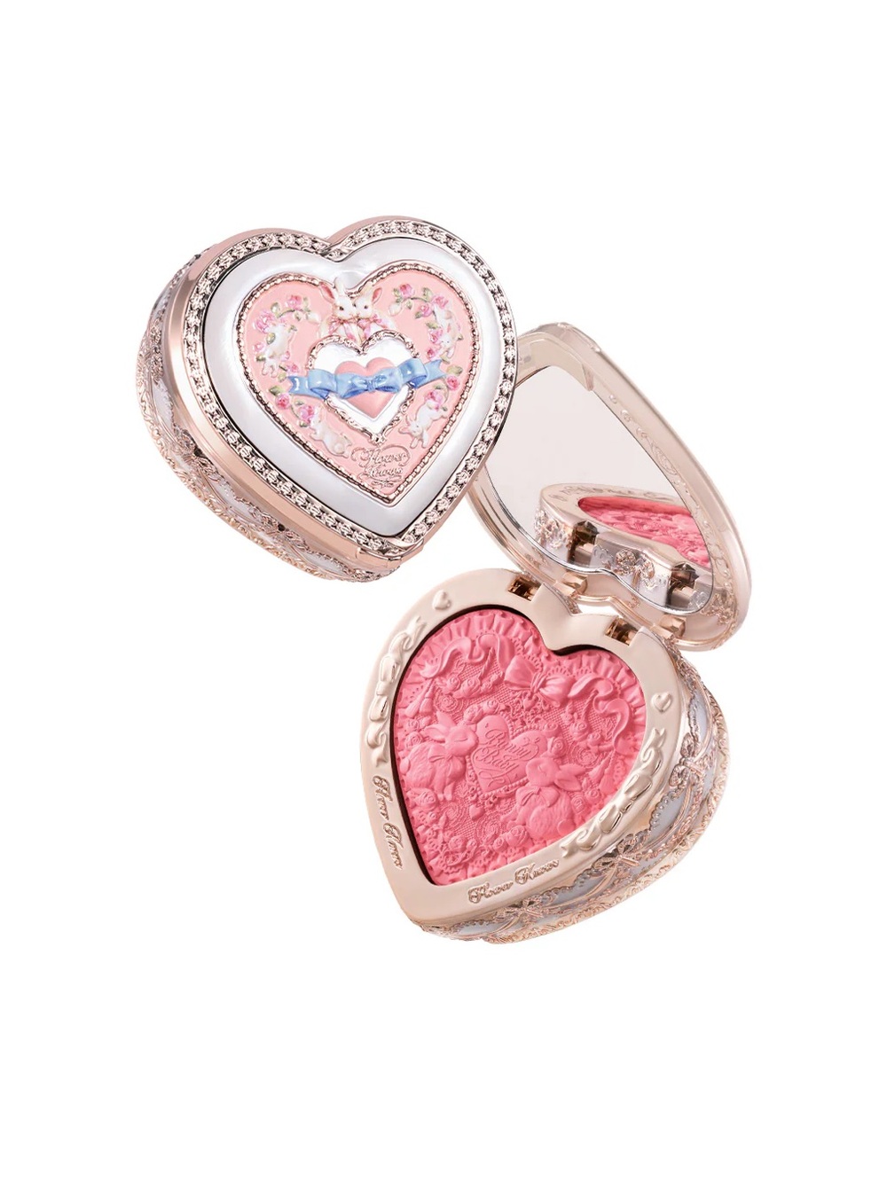 Flower Knows Pink Blush with heart-shaped design and floral embossing